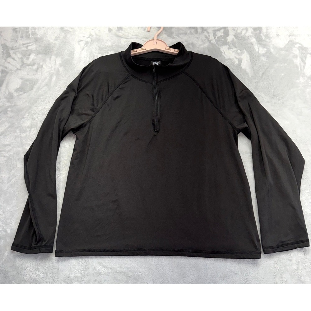 Frye Quarter Zip Pullover Womens XL‎ Black Long Sleeve Performance Top 1/4